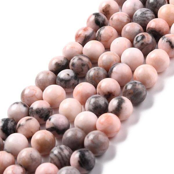 Natural Zebra Jasper Round Bead Strands