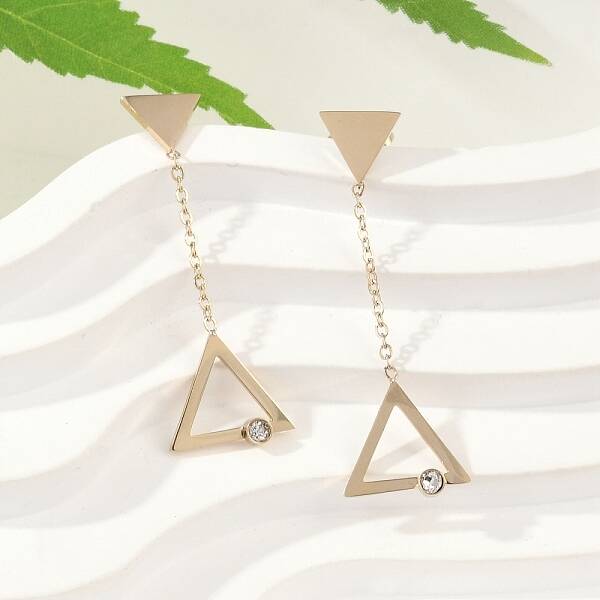 304 Stainless Steel Rhinestone Stud Earrings