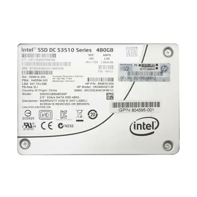 HP 804574-004 | 480GB Multi-Level Cell SATA 6Gb/s Hot Pluggable Read Intensive 2.5-Inch Solid State Drive for ProLiant Gen9 S...