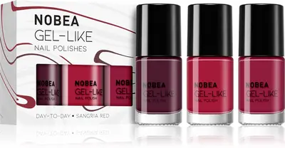 NOBEA Day to Day Fresh Frost Sangria Red Nail Polish Set
