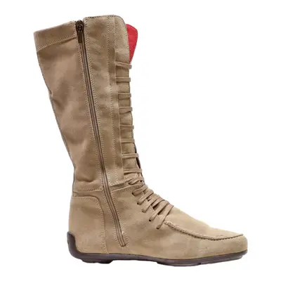 TOMMY HILFIGER Lace-Up Boots Beige Leather Womens UK 5