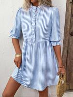 Women's Striped Print Dress, Boho Fashion Casual Dress for Daily Holiday Vacation Wear, Ladies Dress for Summer