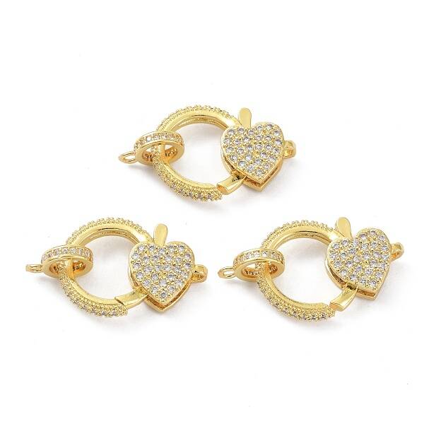 Brass Clear Cubic Zirconia Lobster Claw Clasps