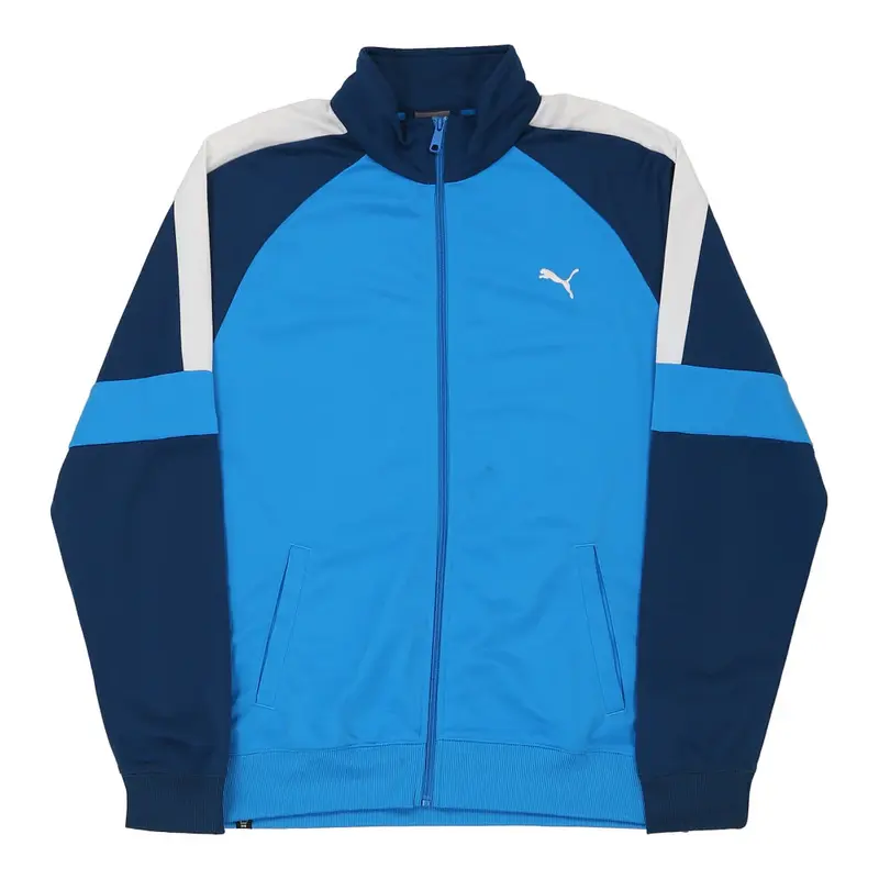 Puma Track Jacket - Large Blue Polyester