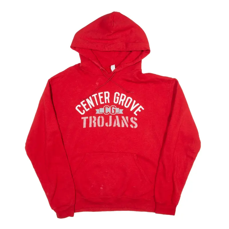 JERZEES Centre Grove Trojans Hoodie Red Pullover Mens M