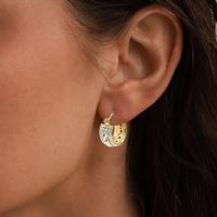 MEIITRUE 14K Gold Plated Zirconia Hoop Earrings for Women, Hypoallergenic Lightweight C-Shaped Earrings, Trendy Jewelry Gift