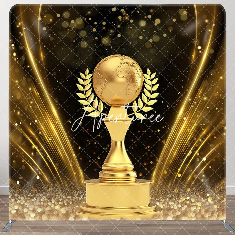 Aperturee Bokeh Black Golden Globe Award Pillow Case Backdrop, 6X6FT(1.8X1.8M), 111 USD, square double-sided backdrops, DSAHF...