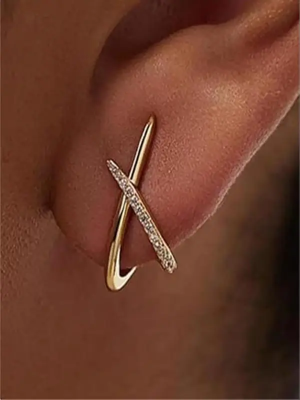 S925 Silver Women's 14K Gold Earrings Fashion Earrings Elegant Earrings Simple Pure Cube Zirconia Diamond Gold Earrings Anti-...