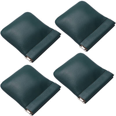 4Pcs Square PU Leather Change Purse with Alloy Shrapnel