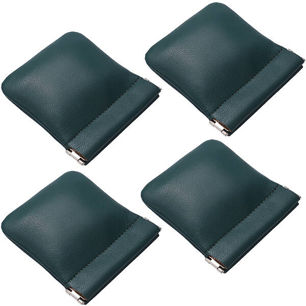 4Pcs Square PU Leather Change Purse with Alloy Shrapnel