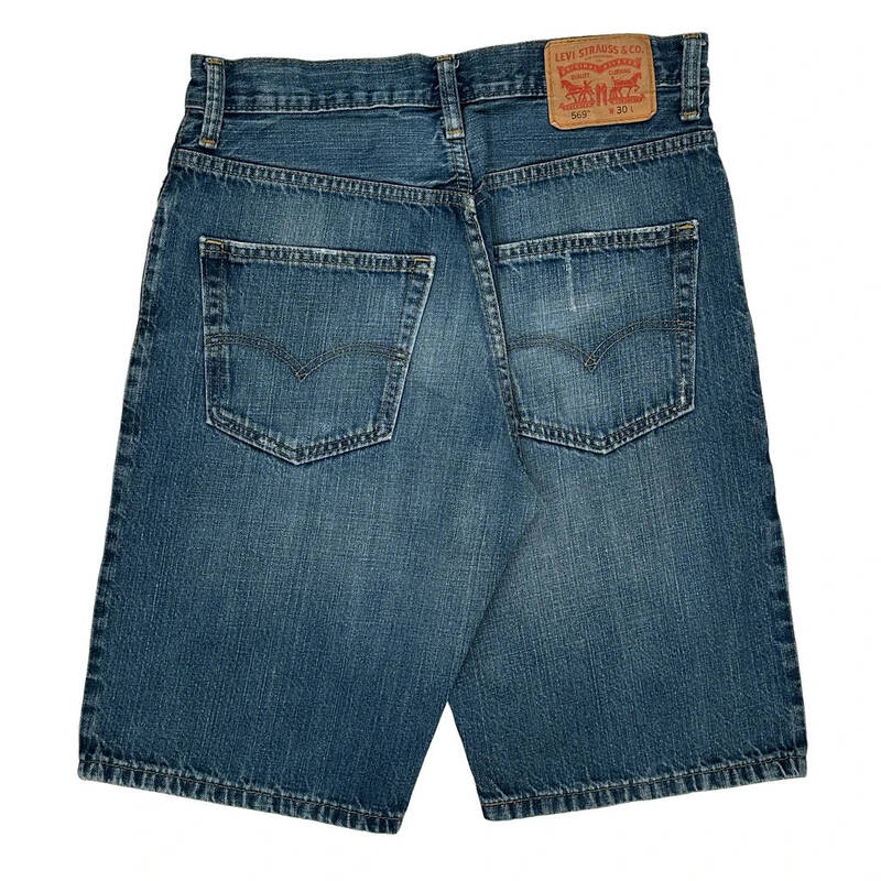 569 Levis Denim Shorts - 30W 12L Blue Denim