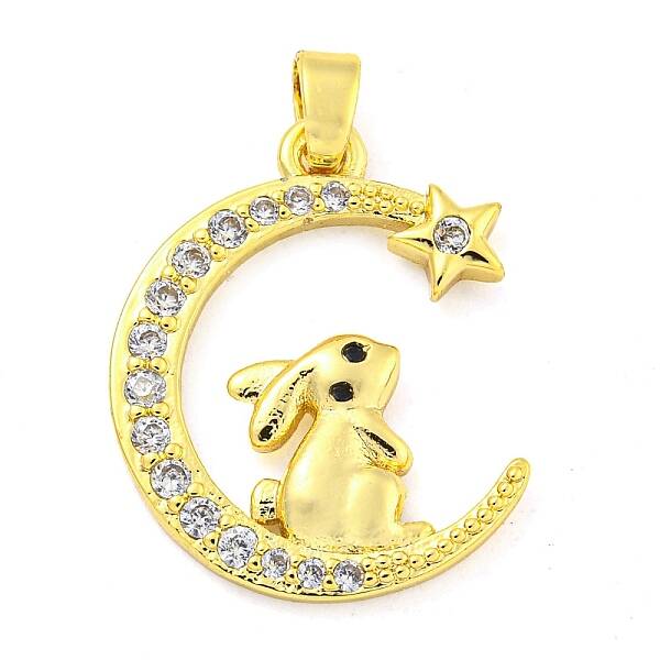 Brass Micro Pave Clear Cubic Zirconia Pendant