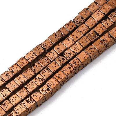 Electroplated Natural Lava Rock Beads Strands