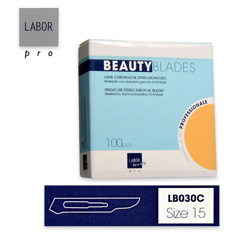 Lame Chirurgiche Sterili Monouso Beauty Blade Confezione Da 100 pezzi Mis 15