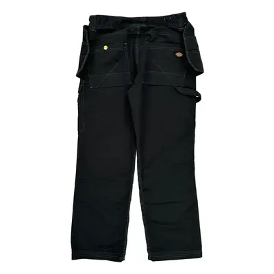 Double Knee Dickies Cargo Carpenter Trousers - 32? Waist Black Cotton