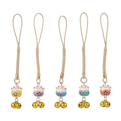 Handmade Porcelain Lucky Cat Mobile Straps