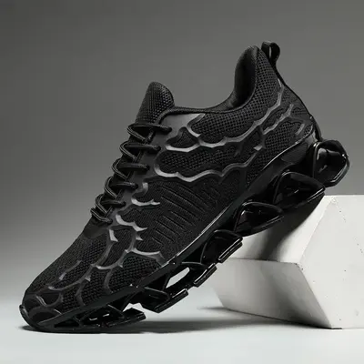 Mens Fashion Sneakers Running Walking Blade Shoes Lace Up Casual Comfortable Work Tennis Sport Athletic Trainers White