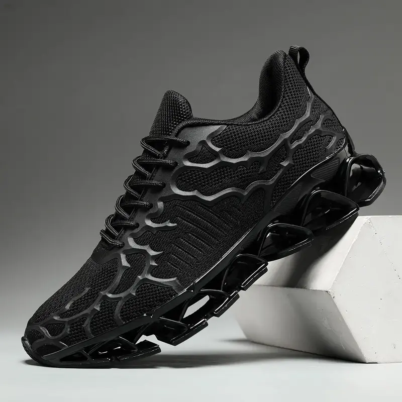 Mens Fashion Sneakers Running Walking Blade Shoes Lace Up Casual Comfortable Work Tennis Sport Athletic Trainers White