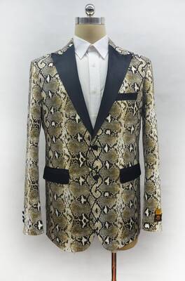 Mens Jacket Snakeskin Blazer Snake Skin
