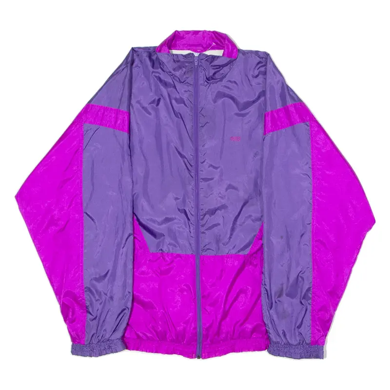 EITREL Time Work Mens Shell Jacket Purple Nylon 90s Colourblock XL
