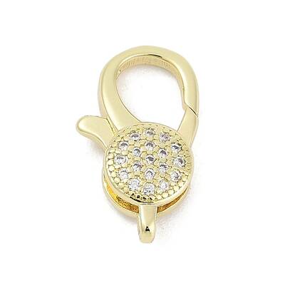 Brass Micro Pave Cubic Zirconia Lobster Claw Clasps