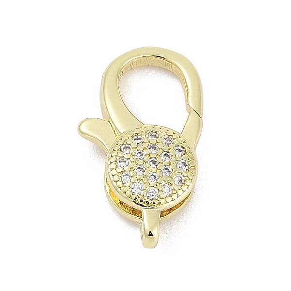 Brass Micro Pave Cubic Zirconia Lobster Claw Clasps