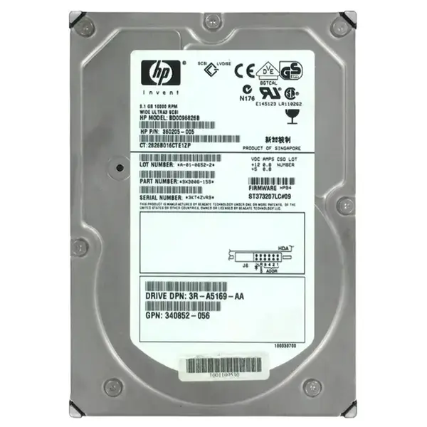 BD0096826B HP 9.1GB Ultra-160 SCSI 10000 3.5-inch Hard Drive