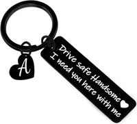 Drive Safe Handsome Mens Gifts For Him Dad Husband Boyfriend Gifts Initial Drive Safe Keychain For man Valentine's Day gift