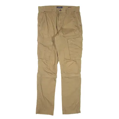 CANDA Cargo Zip-off Legs Trousers Brown Slim Straight Womens W32 L32