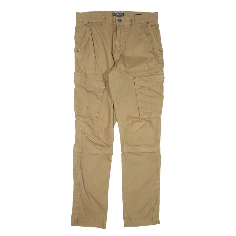 CANDA Cargo Zip-off Legs Trousers Brown Slim Straight Womens W32 L32
