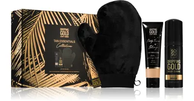 Dripping Gold Tanning Essentials Gift Set (with self-tanning effect) Self-tanning mousse for intense tanning 150 ml + body em...