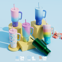 【Stay Stylish & Sustainable】  MEOKY's Stainless Steel Car Cup Keeps Drinks Cold for 24hrs，Perfect for Travel, Outdoor A...
