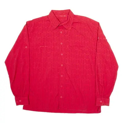 MAMMUT Mens Shirt Red Geometric Long Sleeve XL