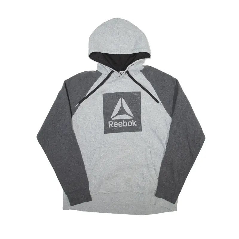 REEBOK Hoodie Grey Pullover Mens L