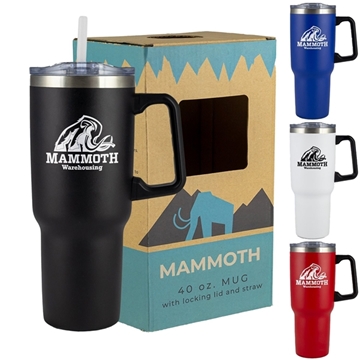 24 Custom Mammoth 40 oz Vacuum Insulated Mug - 36Hr Cold & Leak ...
