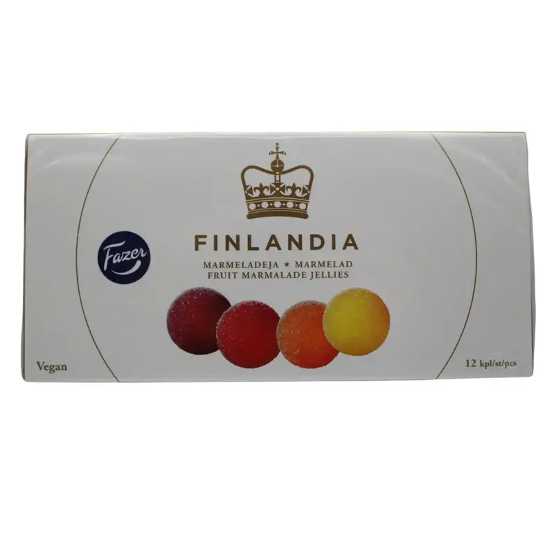 Fazer Finlandia Fruit Jellies - Strawberry - Lemon - Tangerine - Grape - Scandinavian Fruit Jellies - Christmas Delicacy - Bo...