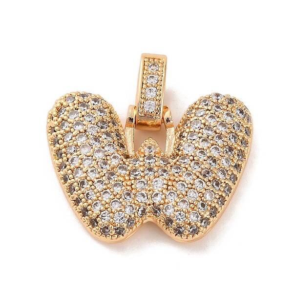 Brass Micro Pave Cubic Zirconia Pendants