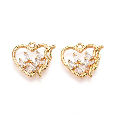 Brass Micro Pave Cubic Zirconia Pendants
