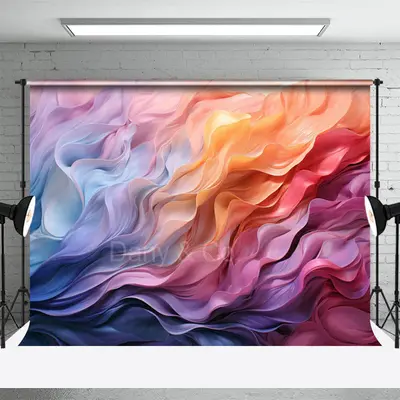 3D Colorful Wave Oil Painting Fine Art Photo Backdrop - Aperturee