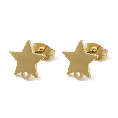 Ion Plating(IP) 304 Stainless Steel Stud Earring Findings