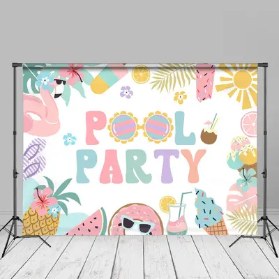 Flamingo Icecream Watermelon Summer Photography Backdrop - Aperturee