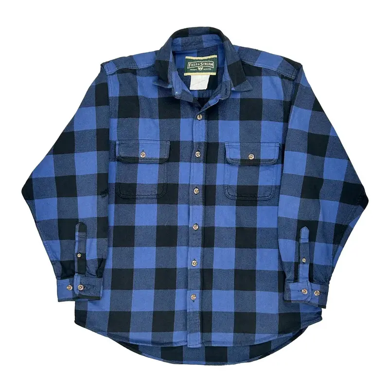 Field & Stream Checked Flannel Shirt - XL Black Cotton