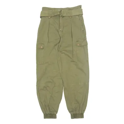 ONLY Cargo Trousers Green Regular Tapered Womens W26 L27