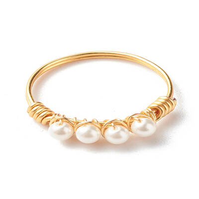 Round Shell Pearl Beads Finger Rings