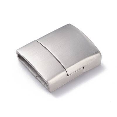 Tarnish Resistant Matte 304 Stainless Steel Rectangle Magnetic Clasps with Glue-in Ends