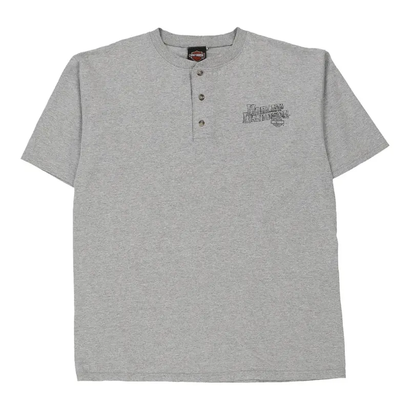 Appleton, Wisconsin Harley Davidson Graphic T-Shirt - Large Grey Cotton