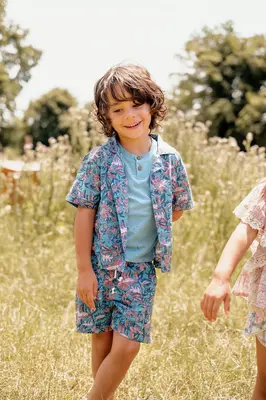 Boy shirt Alov - Teal Garden of Eden | Size: 7 years