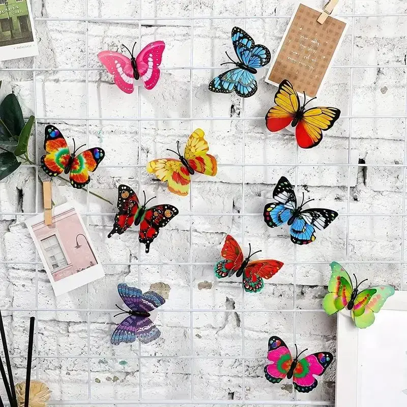 Butterfly Design Wall Light, Random Color Light-up Self-Adhesive Night Light, Battery Operated Room Spring Decorative Wall La...