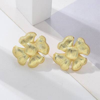 Brass Flower Stud Earrings