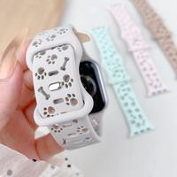 Cute Dog Paw Pattern Silicone Watch Band, Fashionable Watch Band for Women & Men, Wearable Accessories Compatible with Apple ...